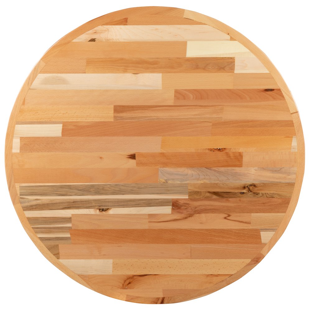 30" Round Butcher Block Style Table Top. Picture 8