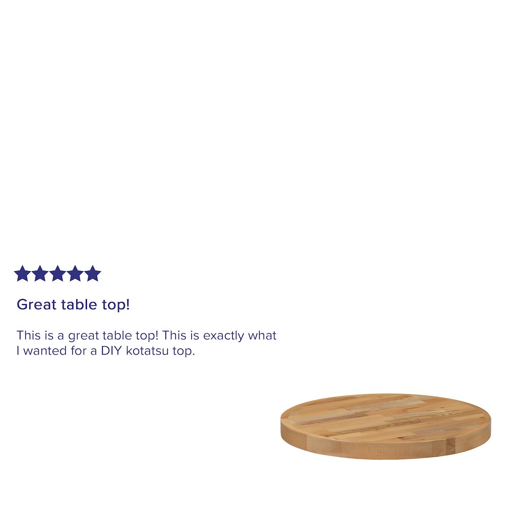 30" Round Butcher Block Style Table Top. Picture 4