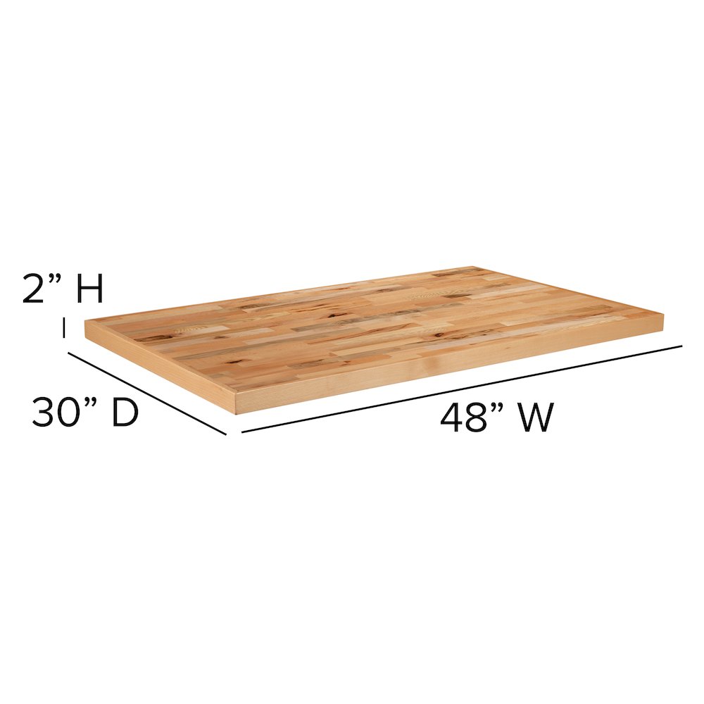 30" x 48" Rectangle Butcher Block Style Table Top. Picture 6