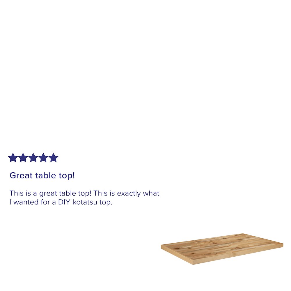30" x 48" Rectangle Butcher Block Style Table Top. Picture 4