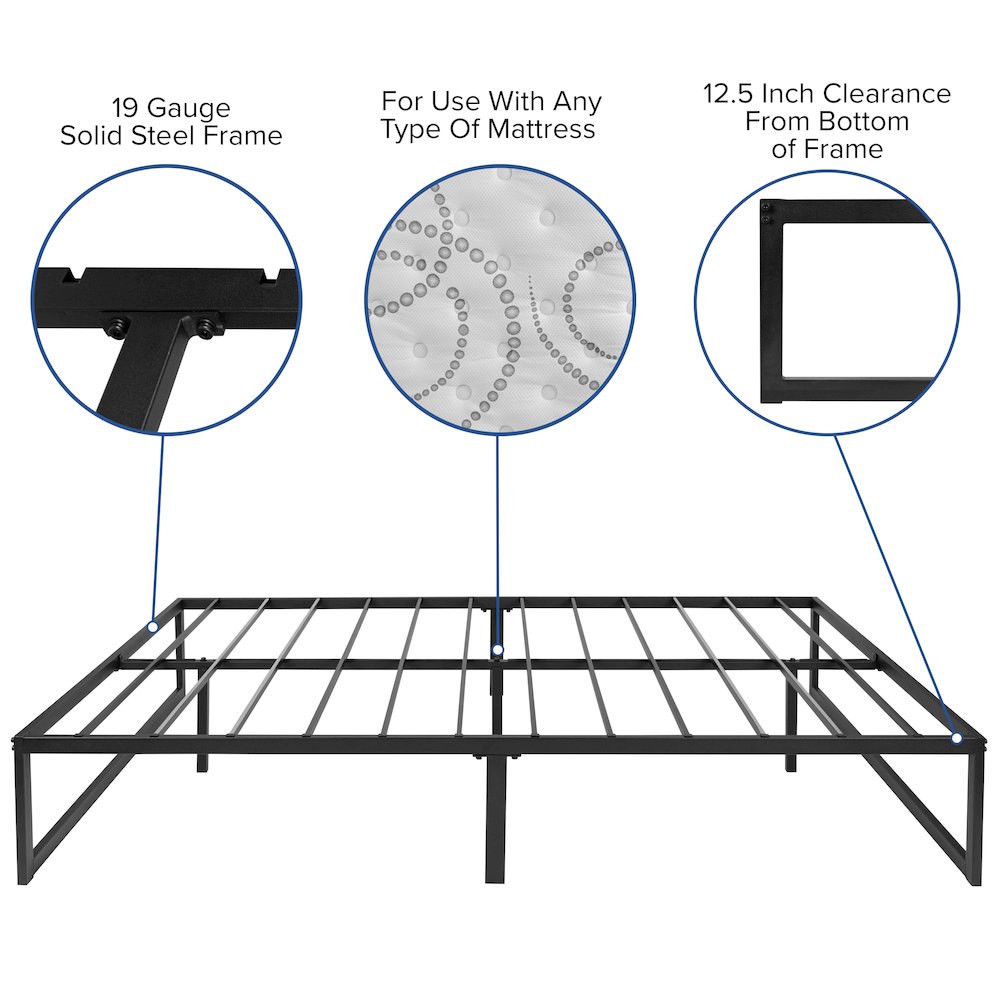 14 in Metal Platform Bed Frame - (Full). Picture 5