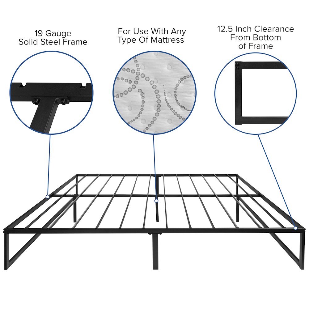 14 in Metal Platform Bed Frame - (King). Picture 5