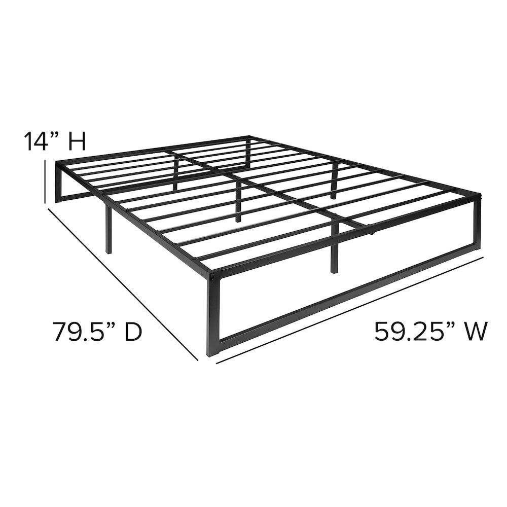 14 in Metal Platform Bed Frame - (Queen). Picture 6