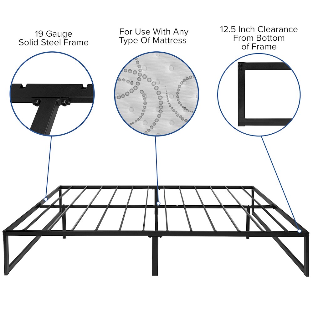 14 in Metal Platform Bed Frame - (Queen). Picture 5