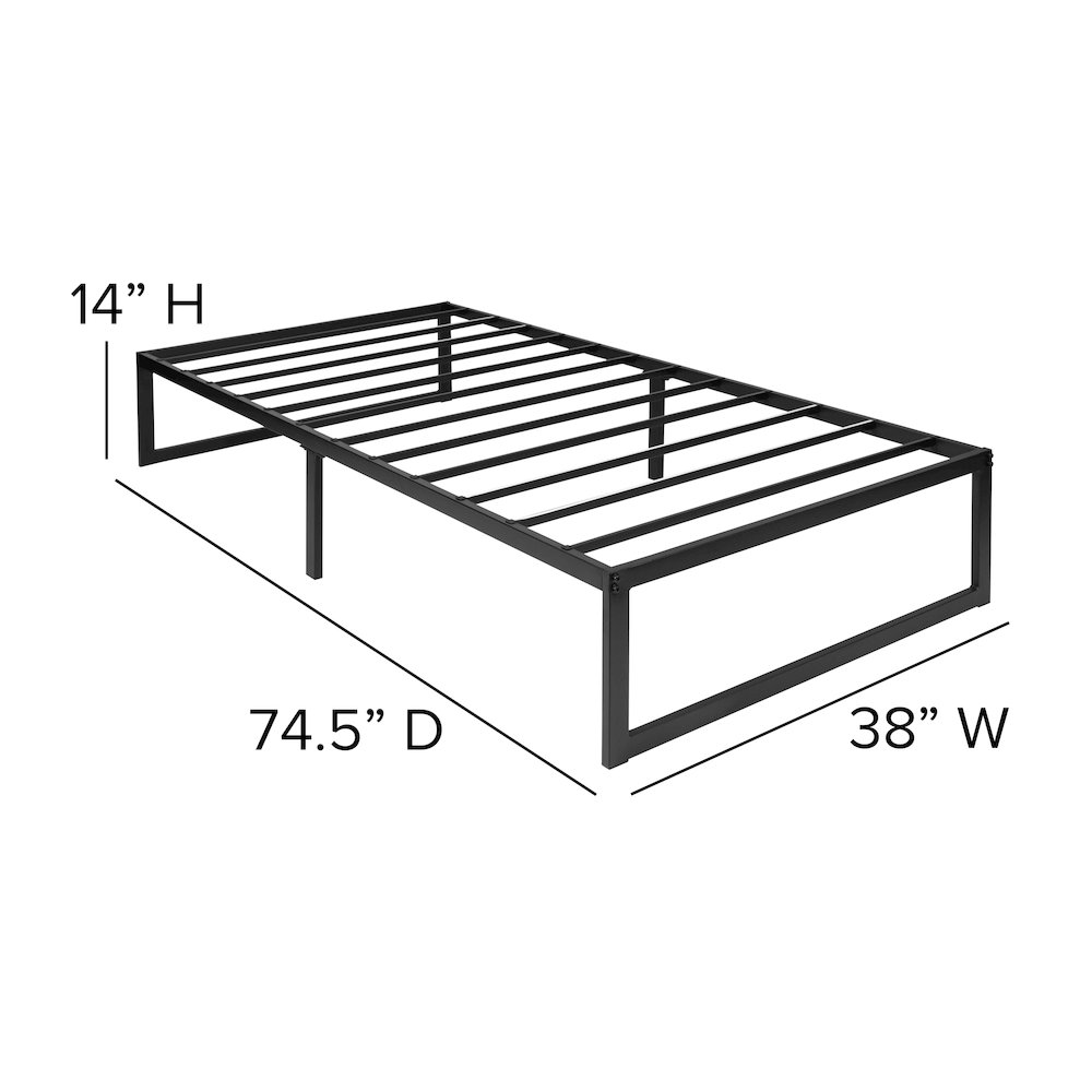 14 in Metal Platform Bed Frame - (Twin). Picture 6