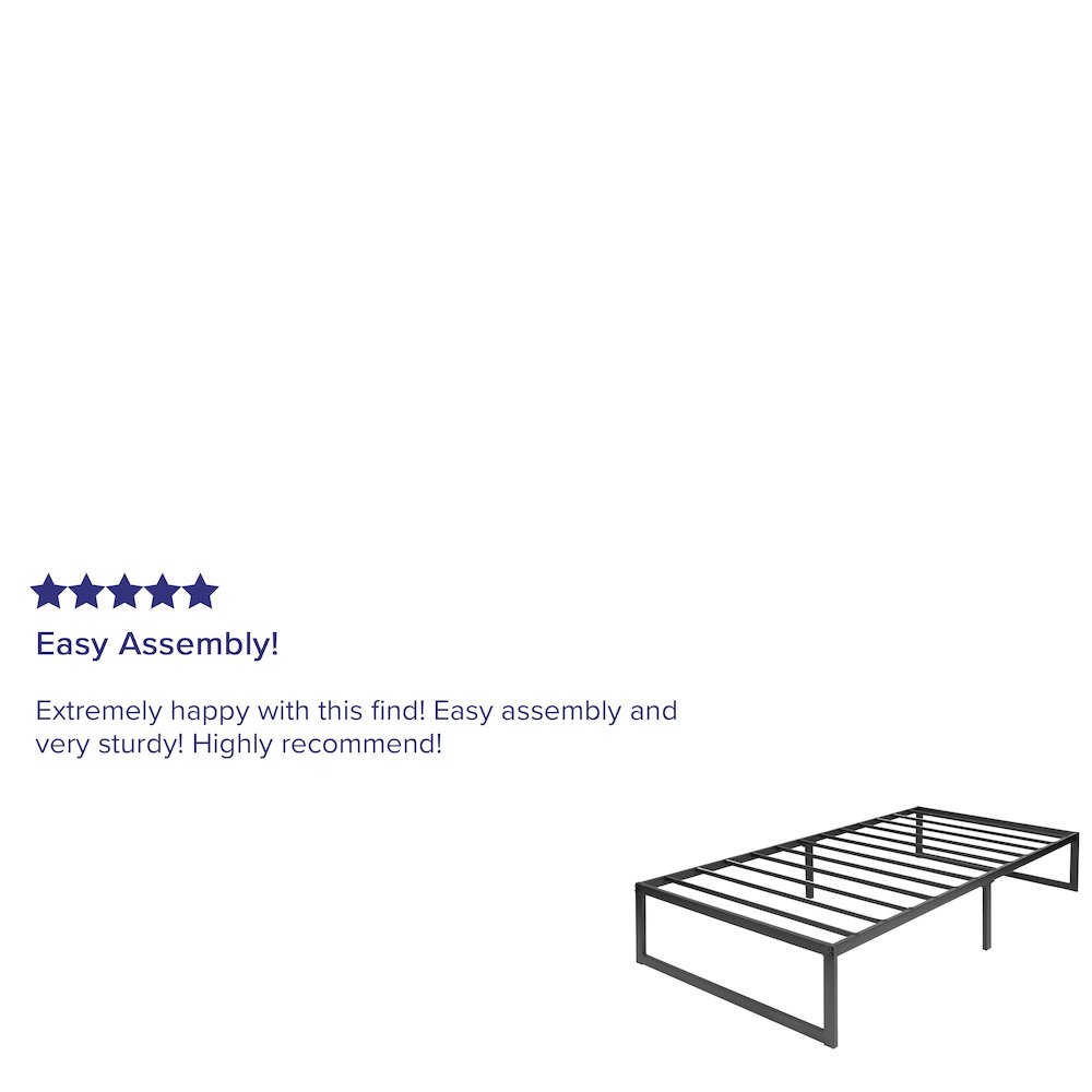 14 in Metal Platform Bed Frame - (Twin). Picture 4