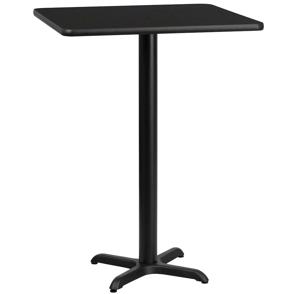 24'' Square Black Laminate Table Top with 22'' x 22'' Bar Height Table Base. Picture 4