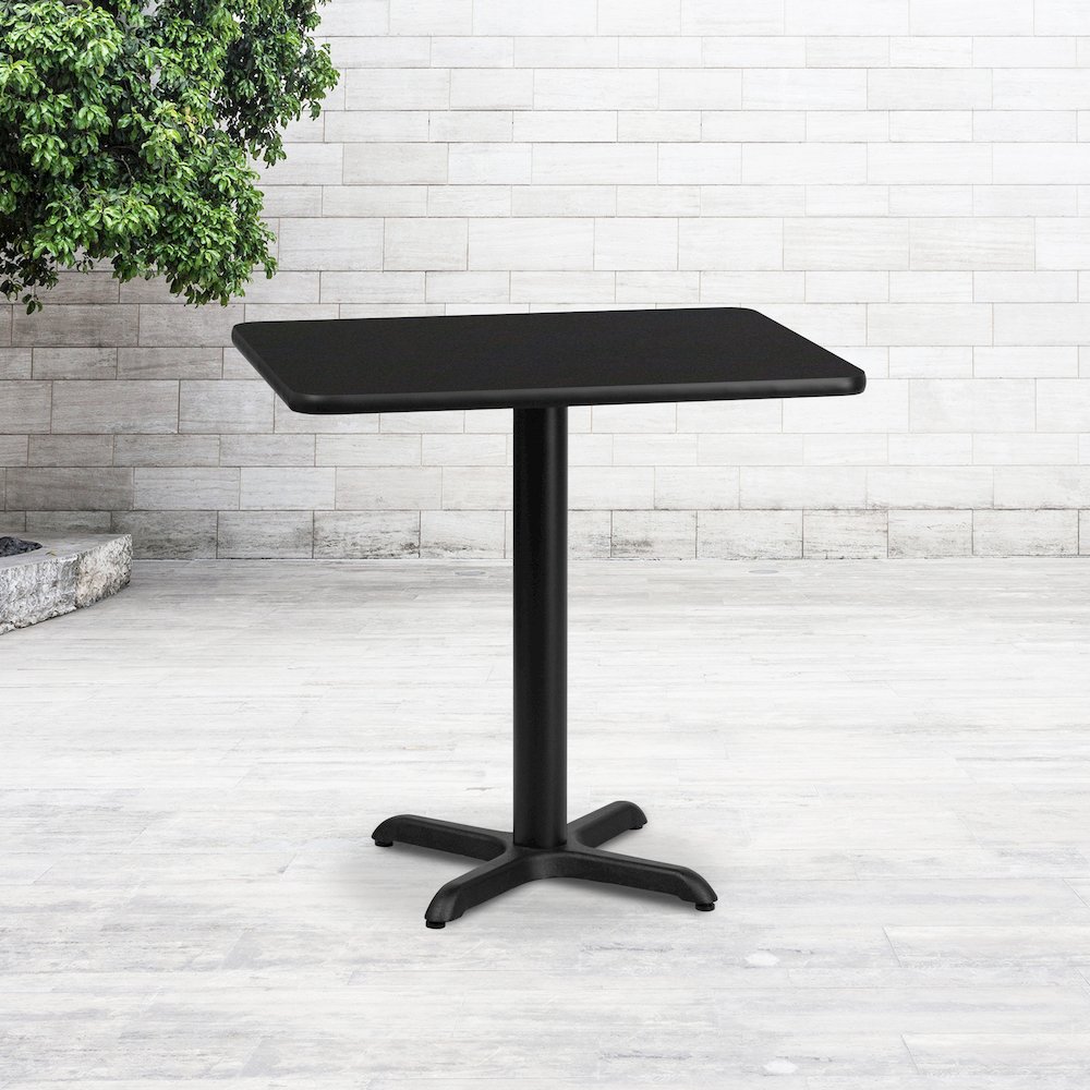 24'' x 30'' Rectangular Black Table Top with 22'' x 22'' Table Height Base. Picture 2