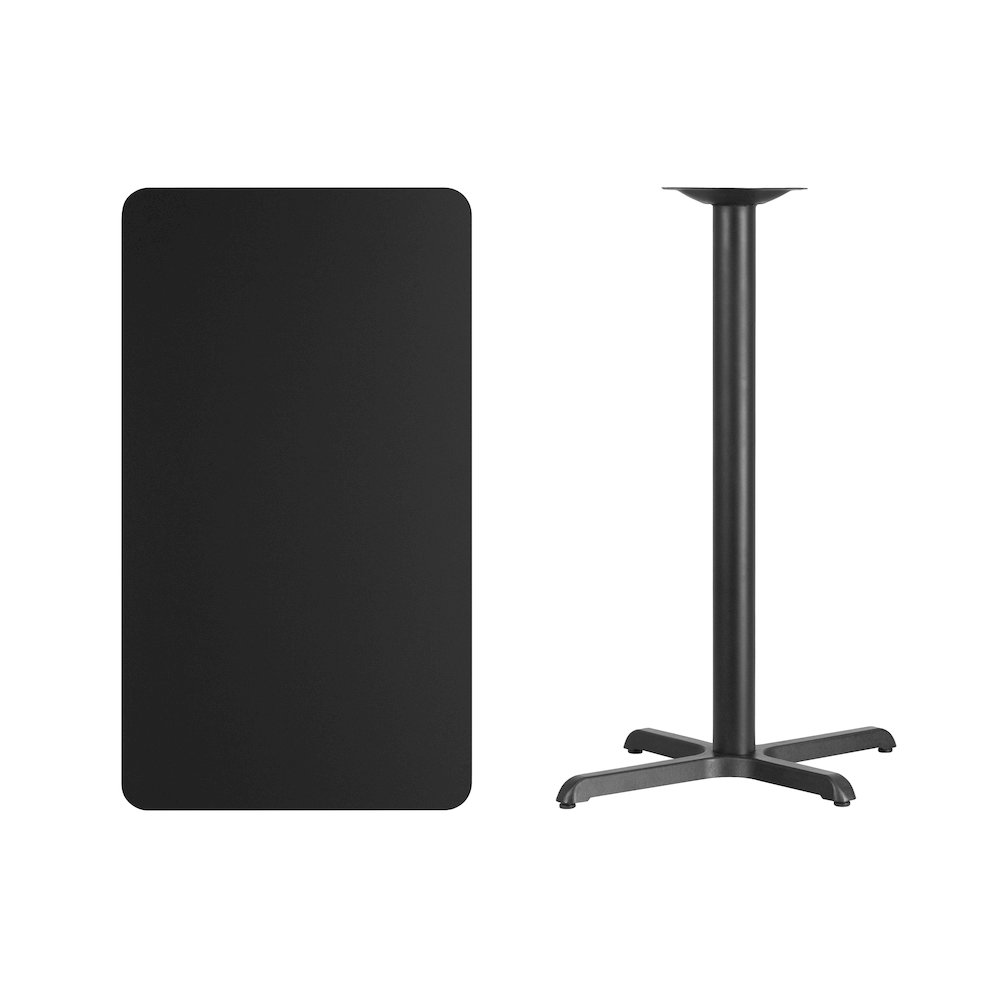 24'' x 42'' Black Table Top with 23.5'' x 29.5'' Bar Height Table Base. Picture 2