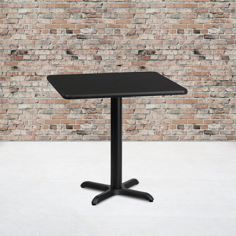 30'' Square Black Laminate Table Top with 22'' x 22'' Table Height Base. Picture 2