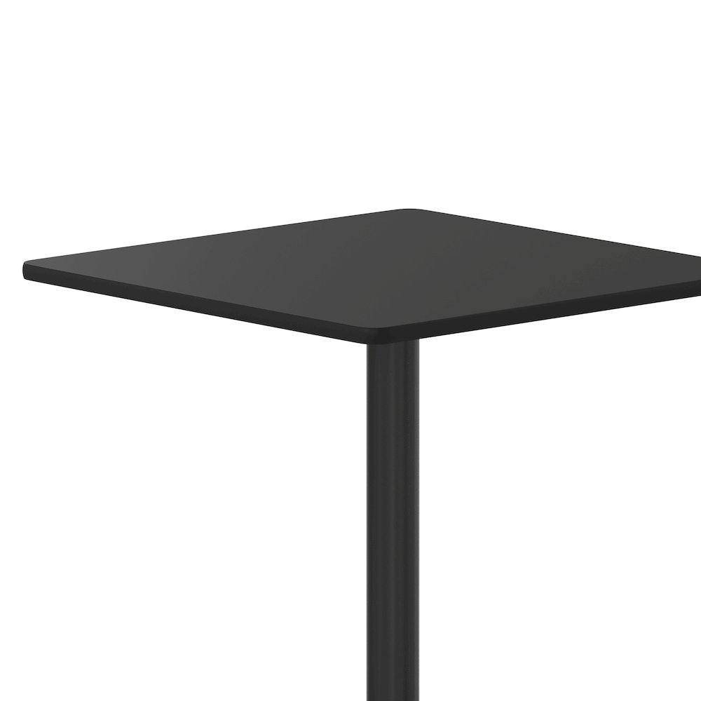 30'' Square Black Laminate Table Top with 18'' Round Table Height Base. Picture 7