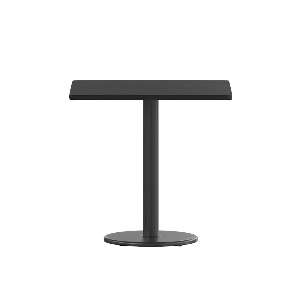 30'' Square Black Laminate Table Top with 18'' Round Table Height Base. Picture 9
