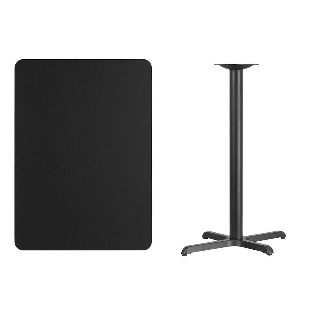 30'' x 42'' Black Table Top with 23.5'' x 29.5'' Bar Height Table Base. Picture 2