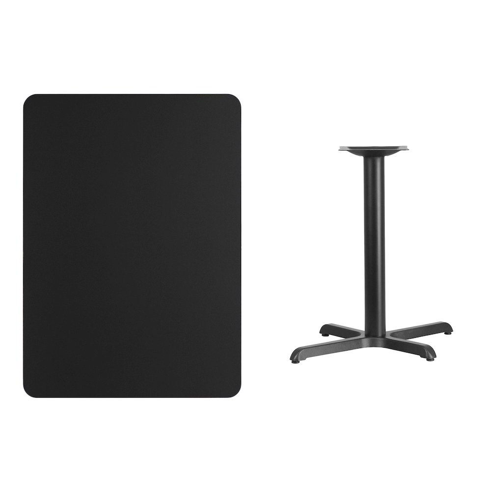 30'' x 42'' Rectangular Black Table Top with 23.5'' x 29.5'' Table Height Base. Picture 2