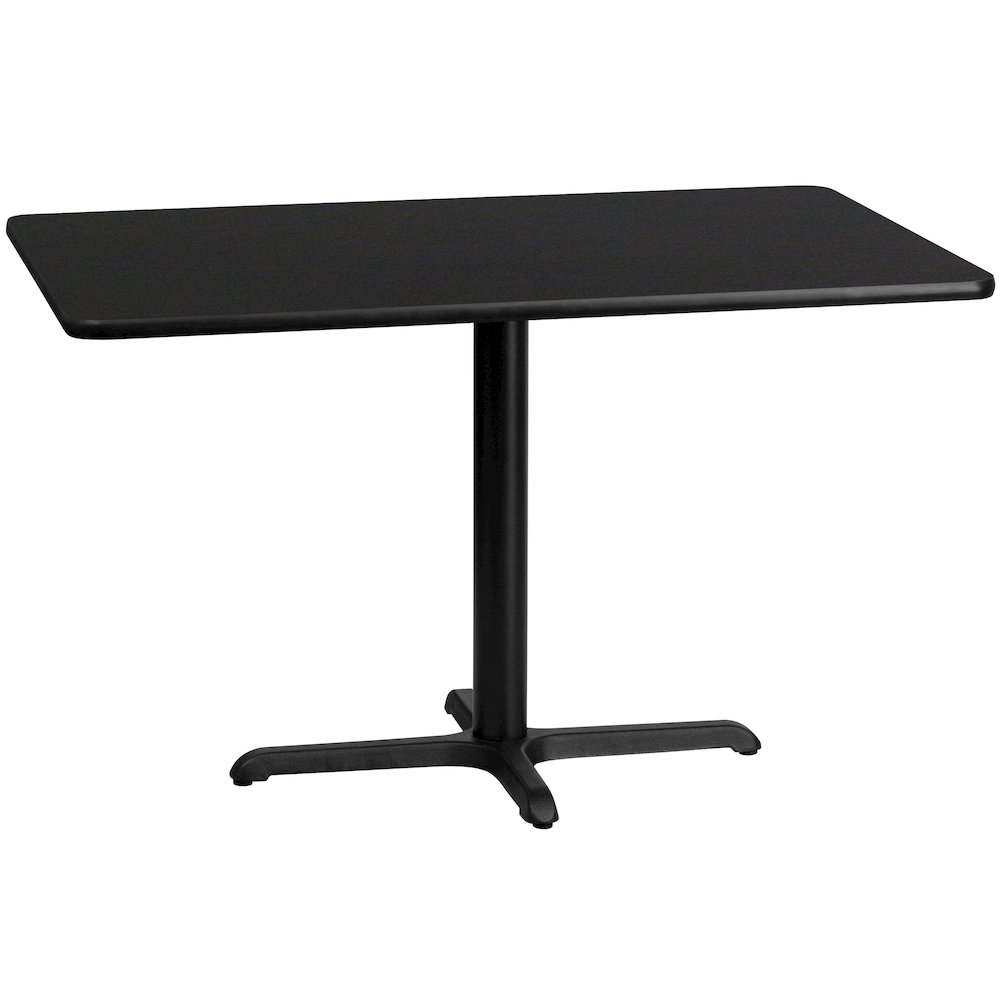 30'' x 48'' Rectangular Black Laminate Table Top with 23.5'' x 29.5'' Table Height Base. Picture 1