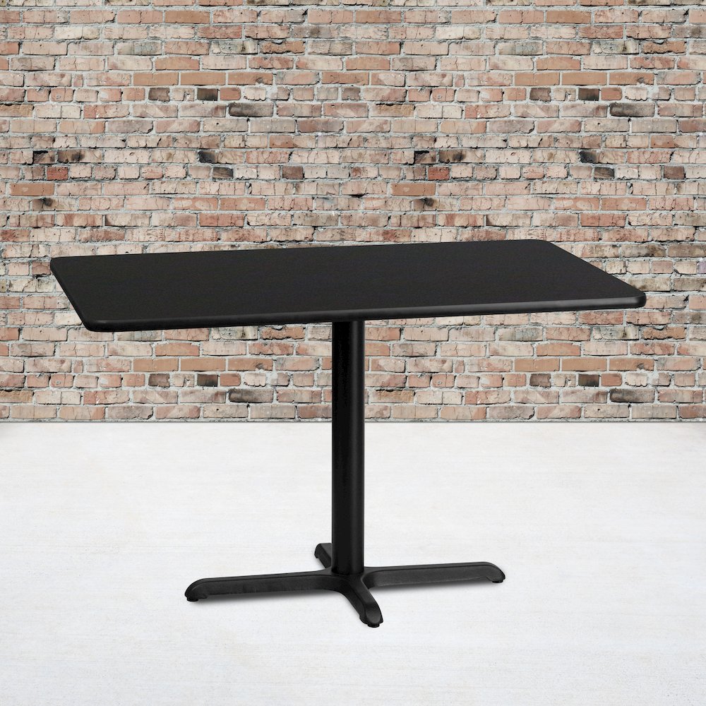 30'' x 48'' Rectangular Black Table Top with 23.5'' x 29.5'' Table Height Base. Picture 2
