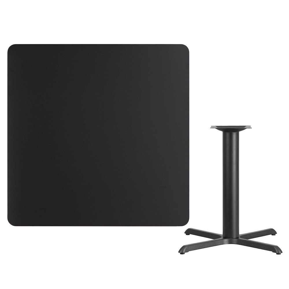 42'' Square Black Laminate Table Top with 33'' x 33'' Table Height Base. Picture 3