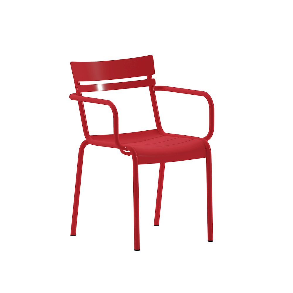 Modern Commercial Grade Indoor/Outdoor Steel Stack Chair. Picture 1