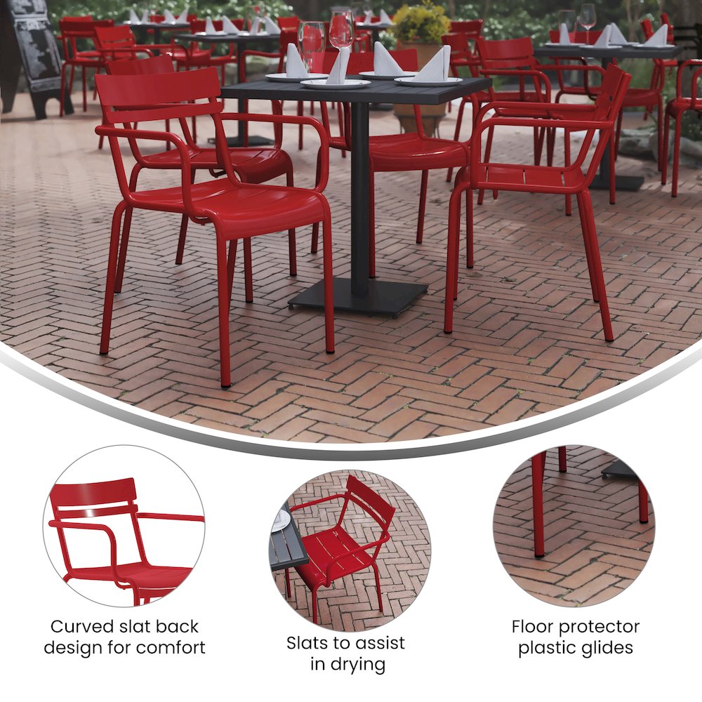 Modern Commercial Grade Indoor/Outdoor Steel Stack Chair. Picture 4