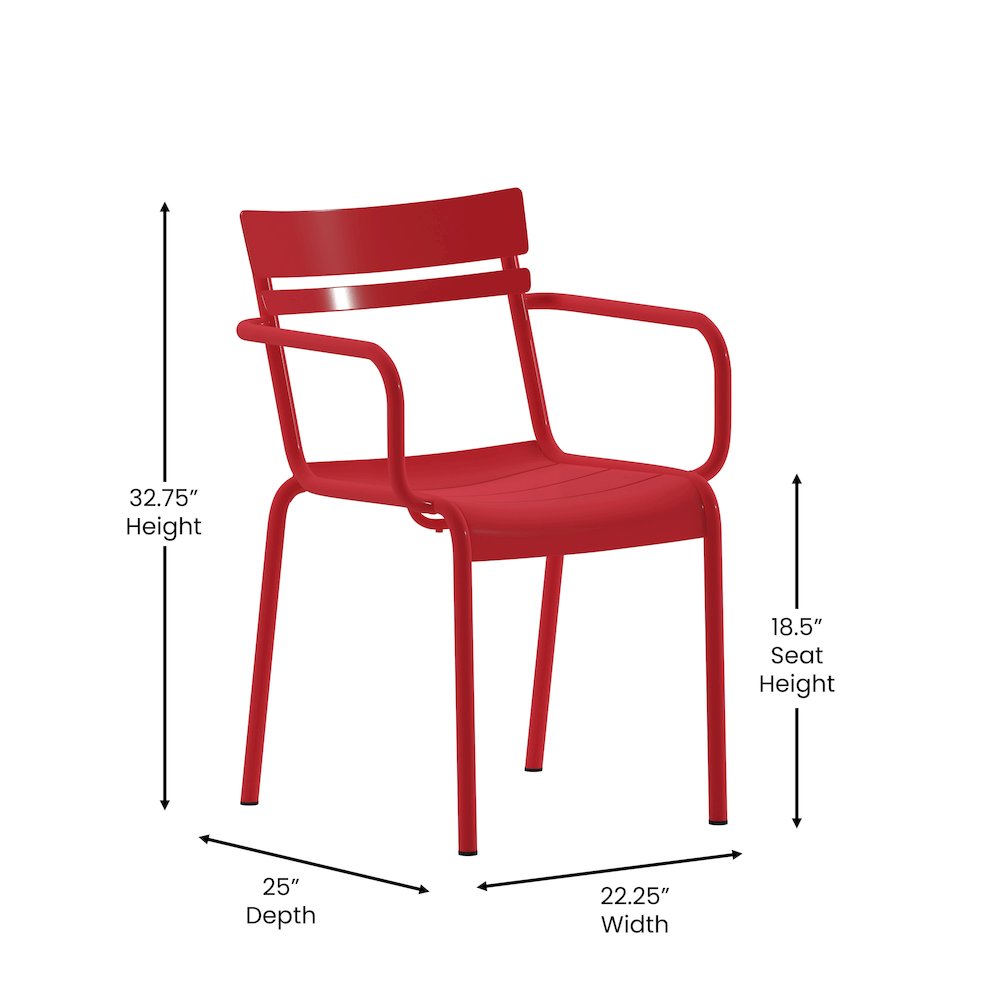 Modern Commercial Grade Indoor/Outdoor Steel Stack Chair. Picture 5