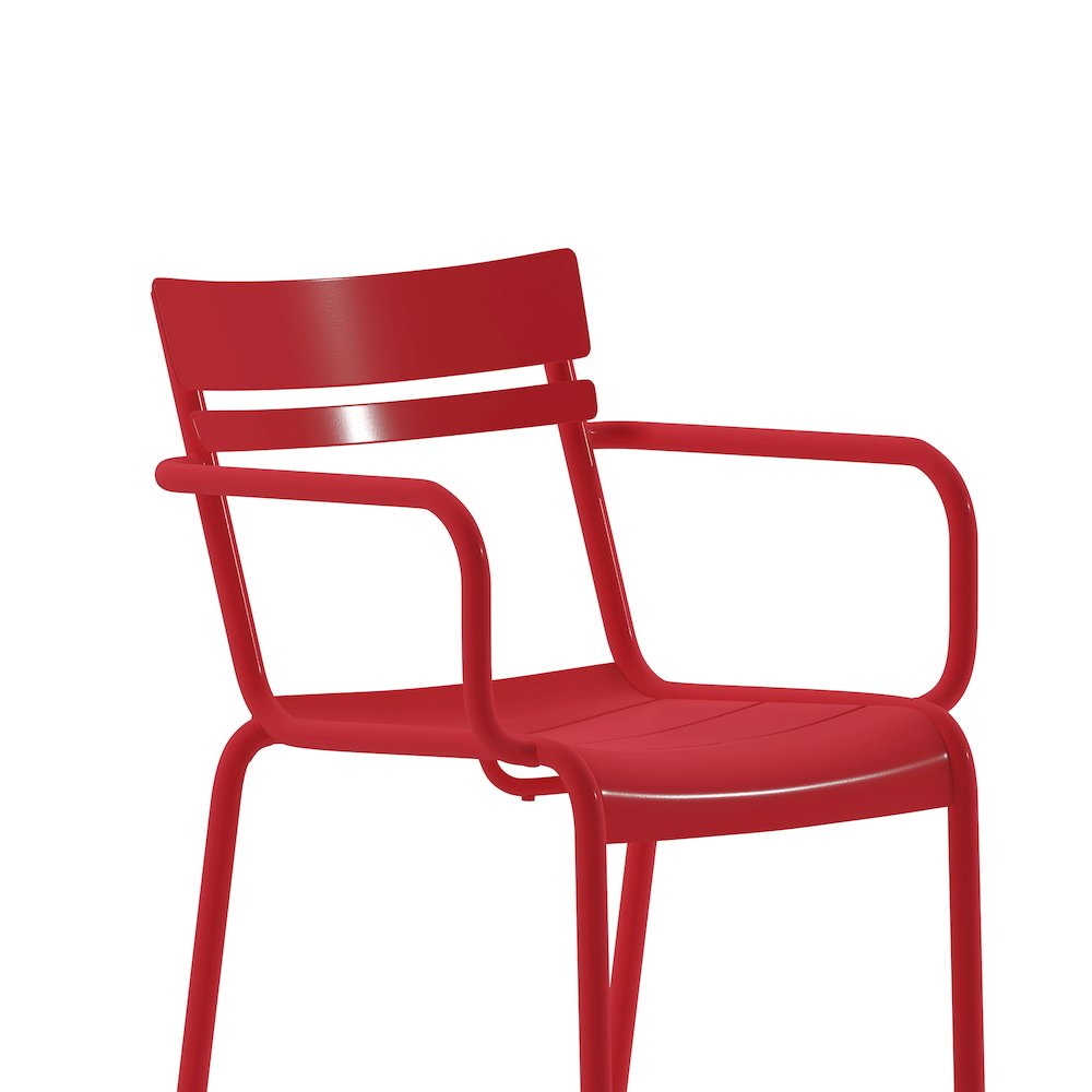Modern Commercial Grade Indoor/Outdoor Steel Stack Chair. Picture 9