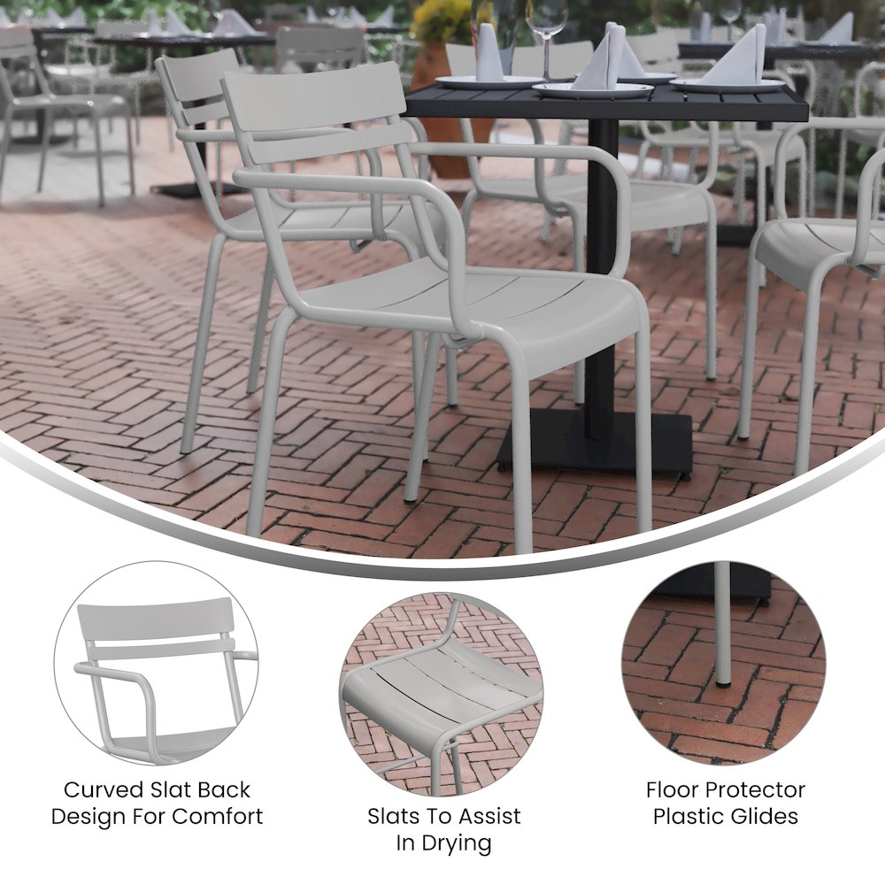 Modern Commercial Grade Indoor/Outdoor Steel Stack Chair. Picture 4