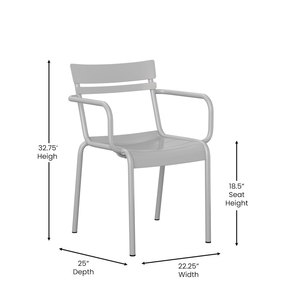 Modern Commercial Grade Indoor/Outdoor Steel Stack Chair. Picture 5