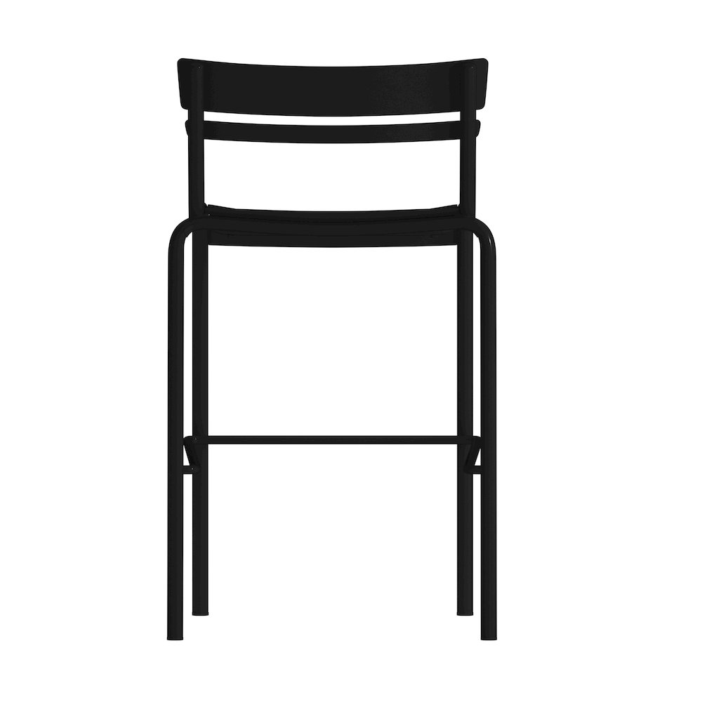 Modern Armless Commercial Grade Indoor/Outdoor Steel Stacking Bar Stool. Picture 8