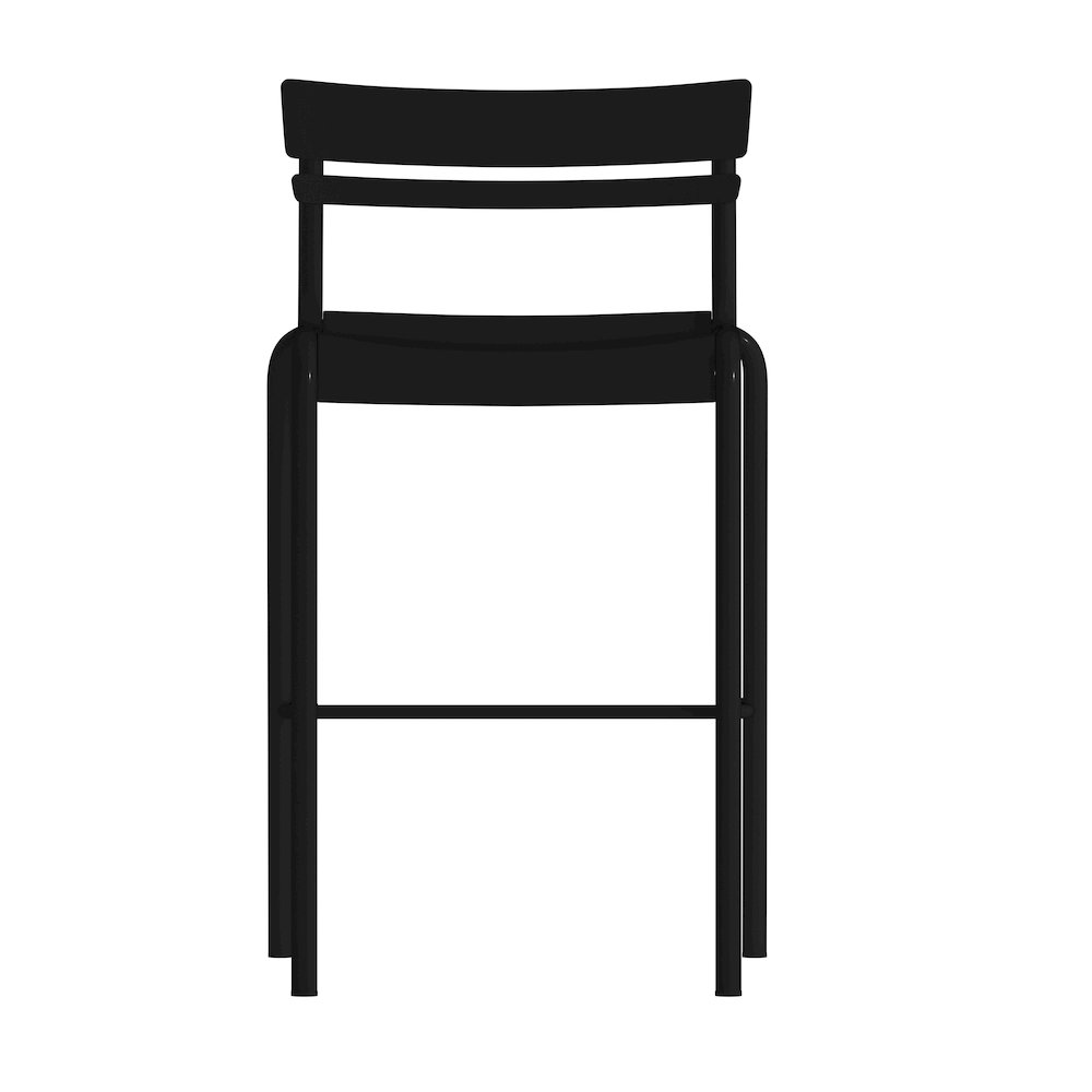 Modern Armless Commercial Grade Indoor/Outdoor Steel Stacking Bar Stool. Picture 11