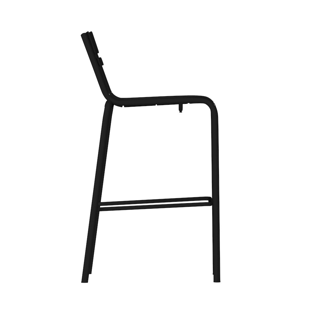Modern Armless Commercial Grade Indoor/Outdoor Steel Stacking Bar Stool. Picture 10