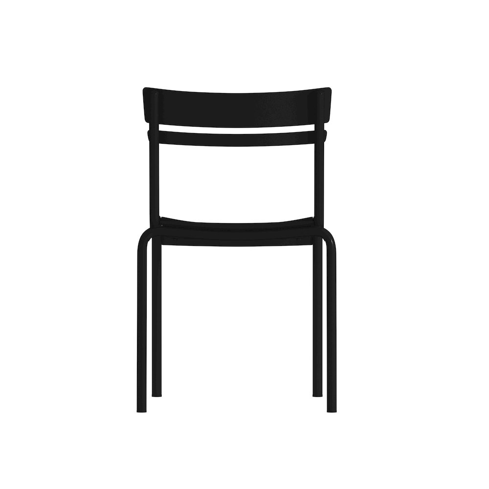 Modern Commercial Grade Indoor/Outdoor Armless Steel Stack Chair. Picture 8