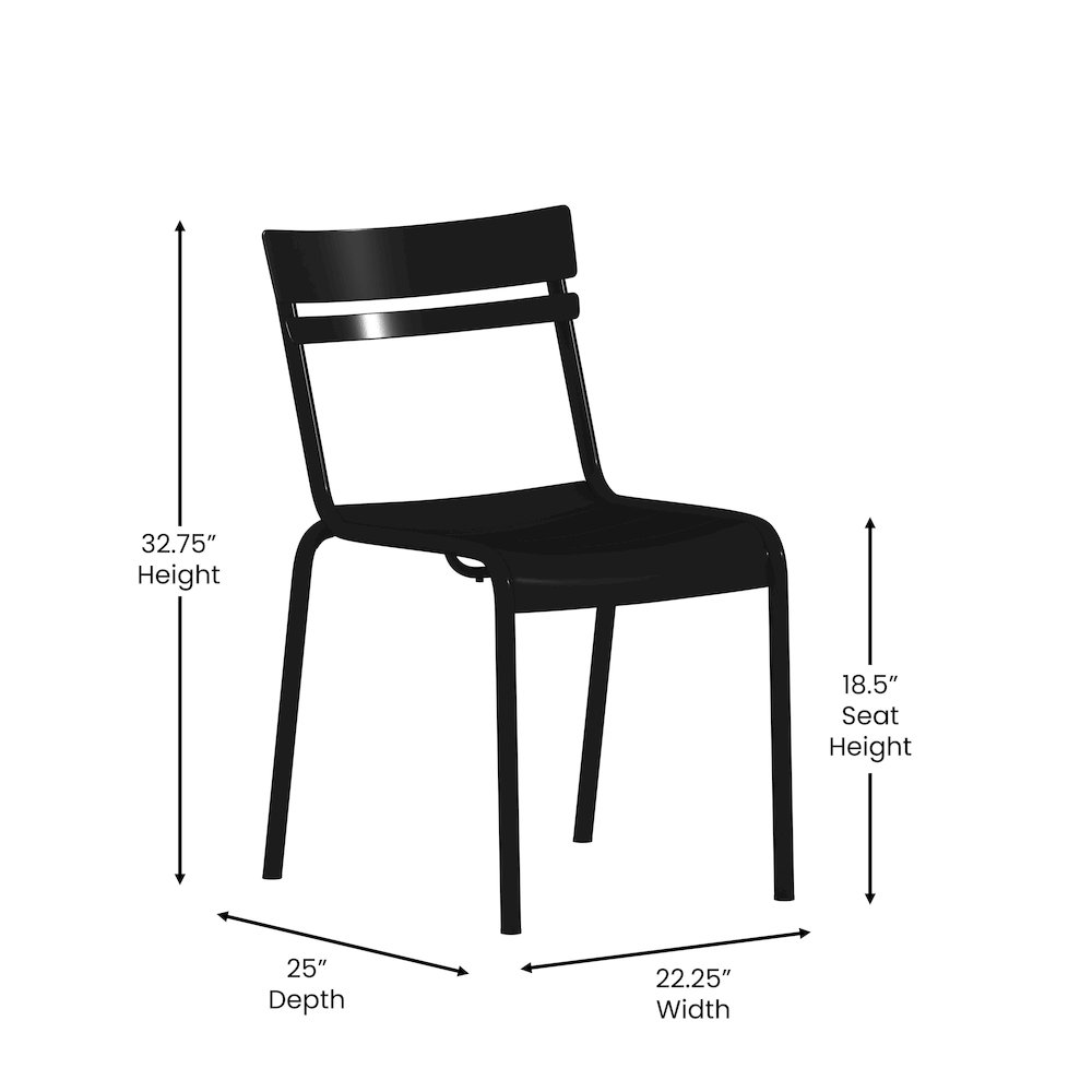 Modern Commercial Grade Indoor/Outdoor Armless Steel Stack Chair. Picture 5