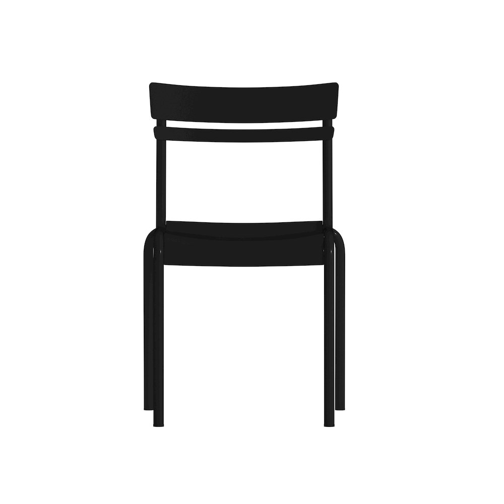 Modern Commercial Grade Indoor/Outdoor Armless Steel Stack Chair. Picture 11