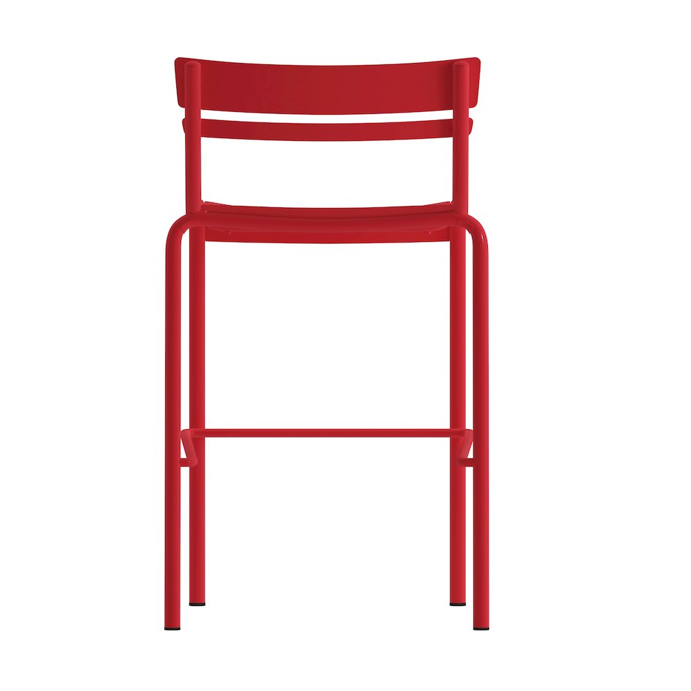 Modern Armless Commercial Grade Indoor/Outdoor Steel Stacking Bar Stool. Picture 8