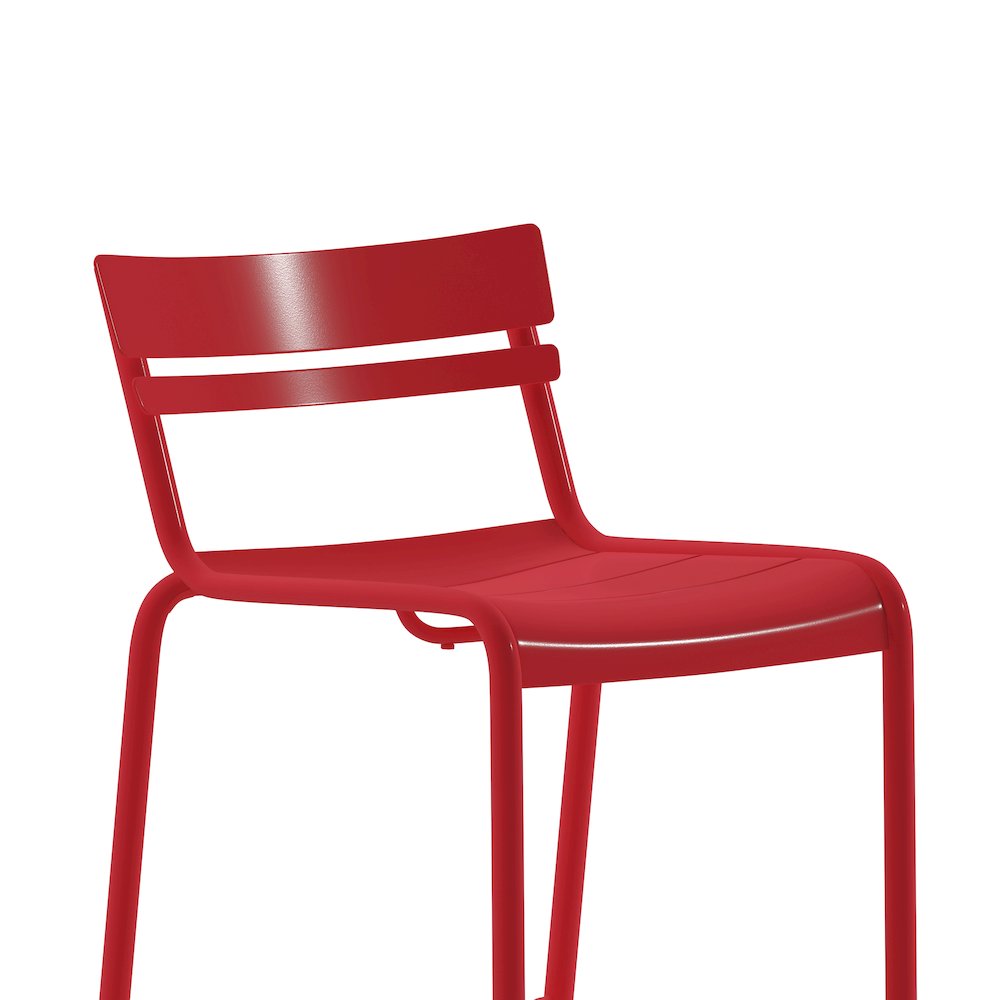 Modern Armless Commercial Grade Indoor/Outdoor Steel Stacking Bar Stool. Picture 9