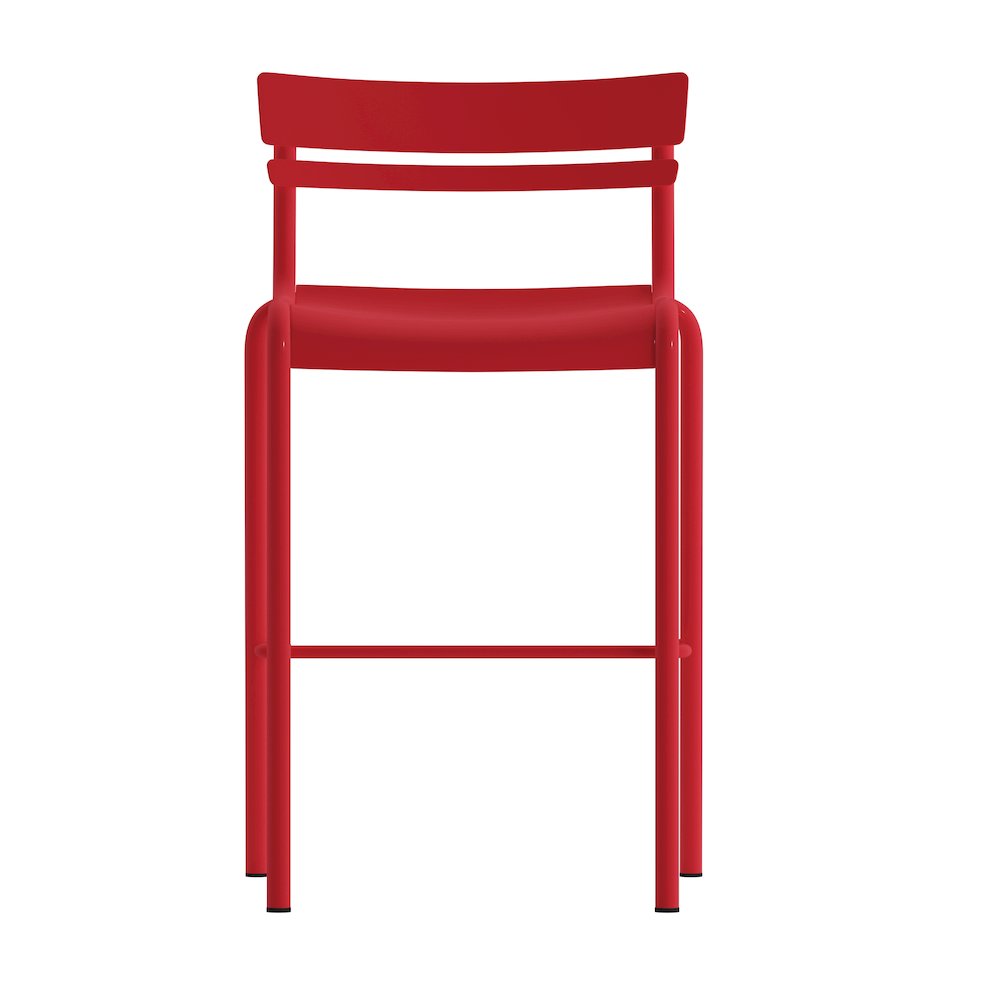Modern Armless Commercial Grade Indoor/Outdoor Steel Stacking Bar Stool. Picture 11