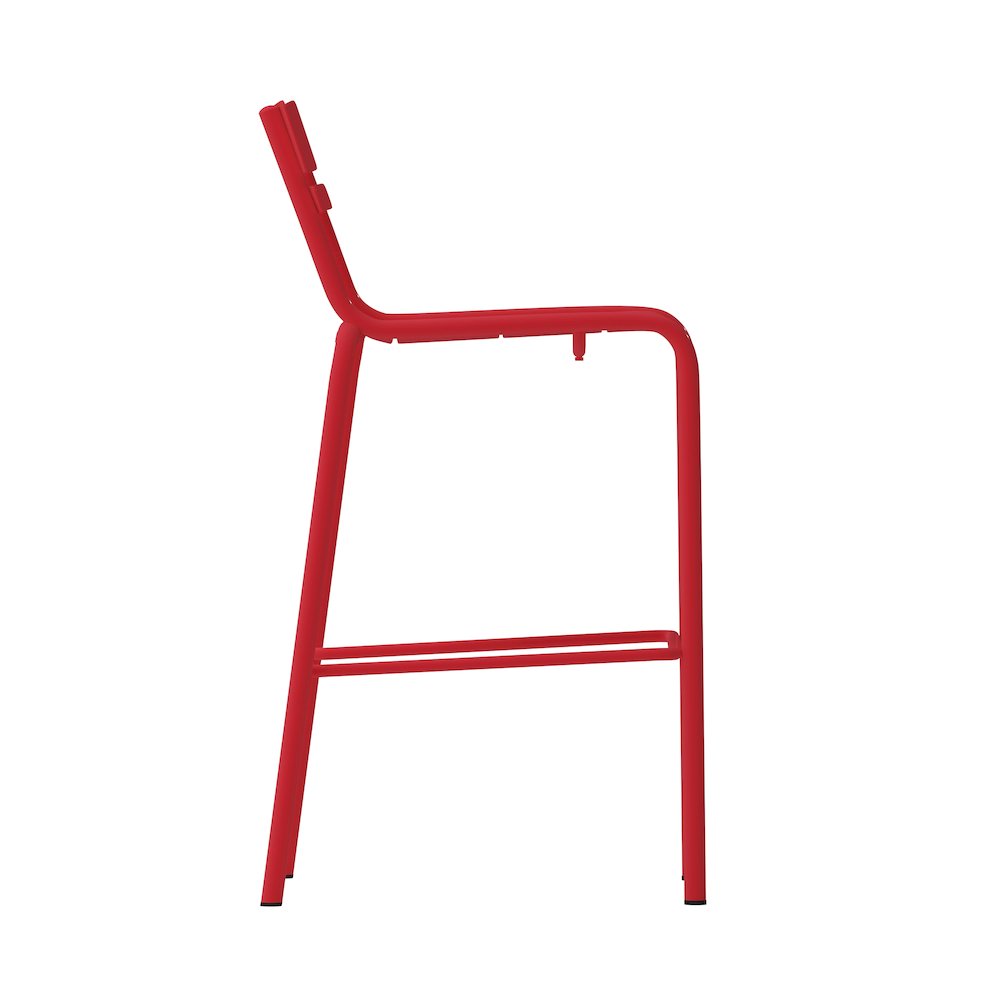 Modern Armless Commercial Grade Indoor/Outdoor Steel Stacking Bar Stool. Picture 10