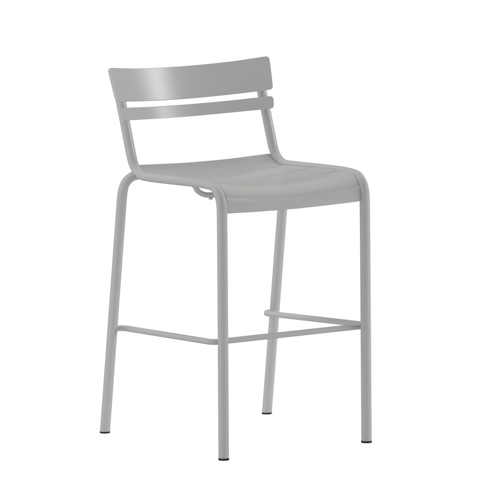Modern Armless Commercial Grade Indoor/Outdoor Steel Stacking Bar Stool. Picture 1