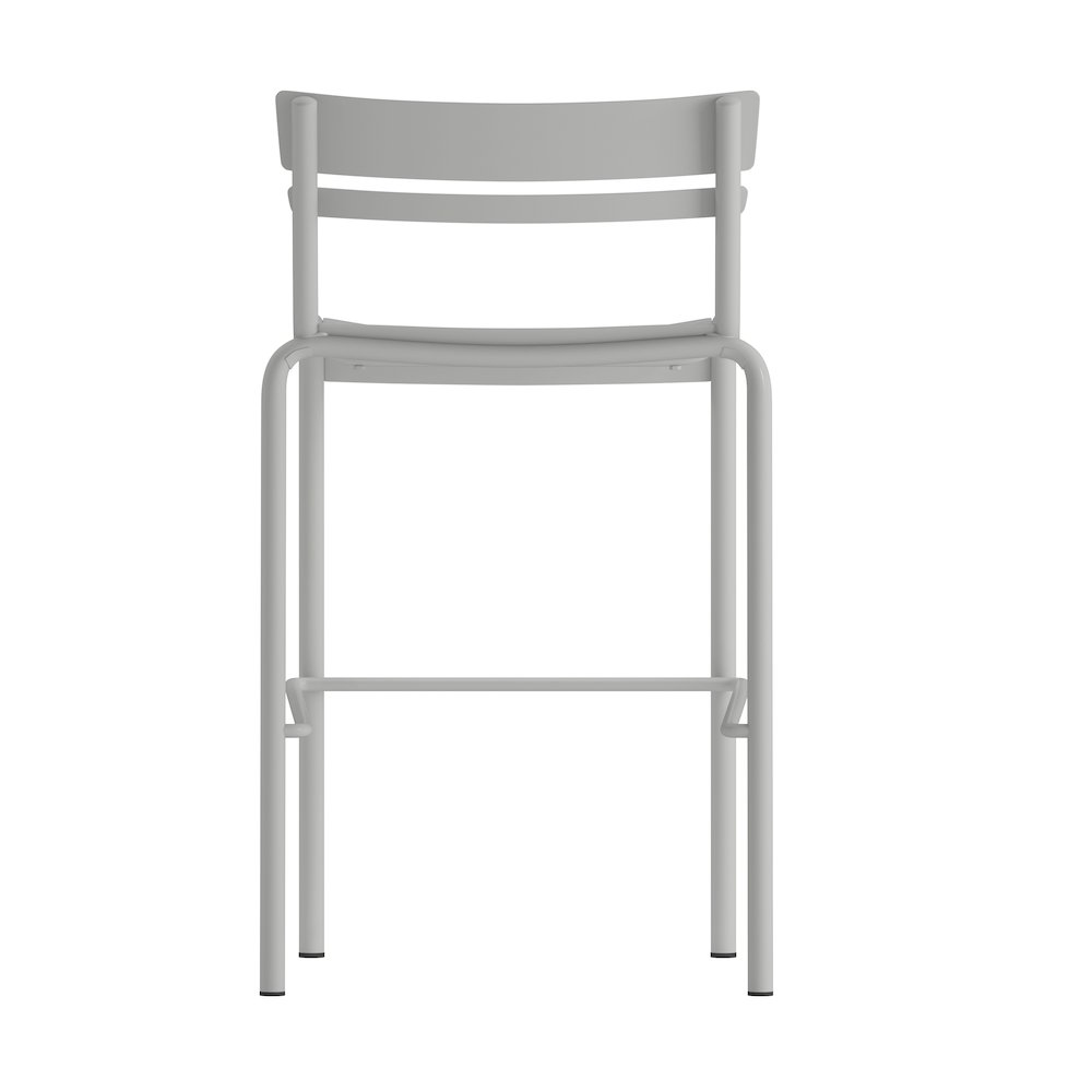 Modern Armless Commercial Grade Indoor/Outdoor Steel Stacking Bar Stool. Picture 8