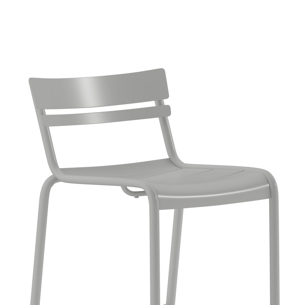Modern Armless Commercial Grade Indoor/Outdoor Steel Stacking Bar Stool. Picture 9