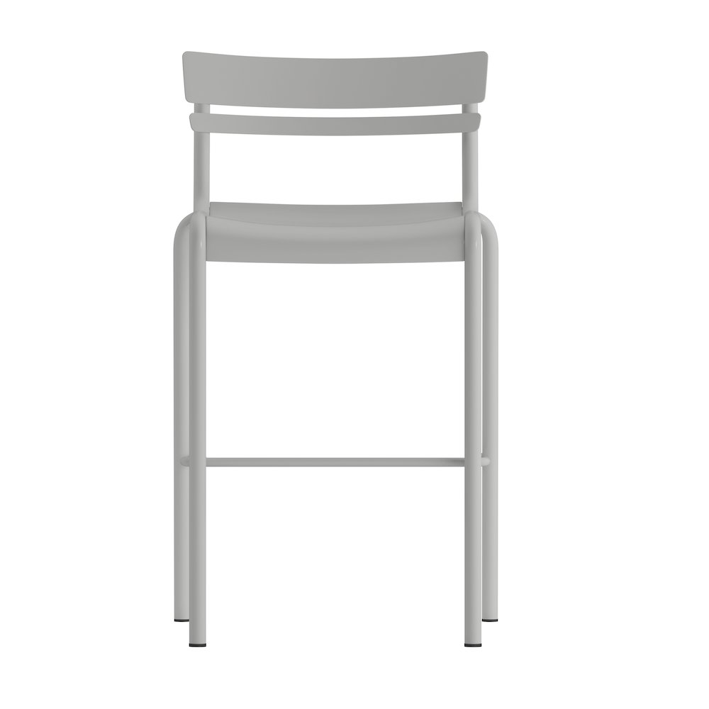 Modern Armless Commercial Grade Indoor/Outdoor Steel Stacking Bar Stool. Picture 11