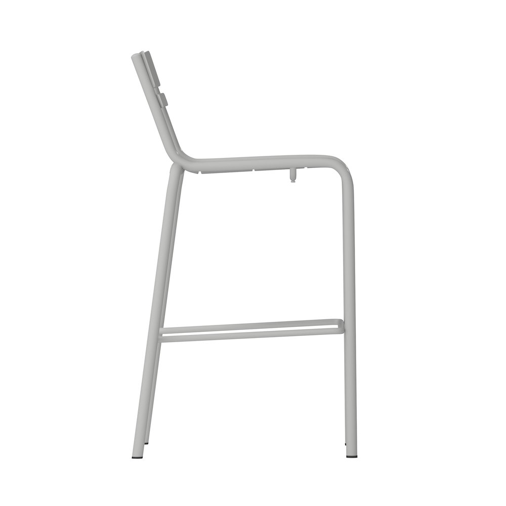 Modern Armless Commercial Grade Indoor/Outdoor Steel Stacking Bar Stool. Picture 10
