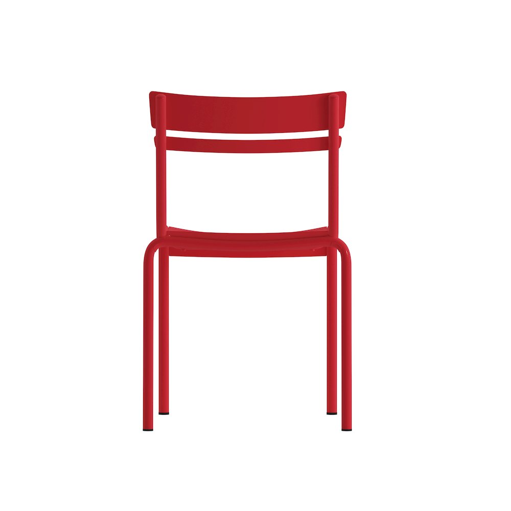 Modern Commercial Grade Indoor/Outdoor Armless Steel Stack Chair. Picture 8