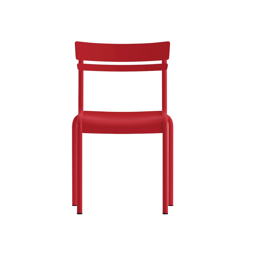 Modern Commercial Grade Indoor/Outdoor Armless Steel Stack Chair. Picture 11