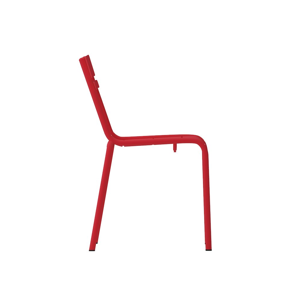 Modern Commercial Grade Indoor/Outdoor Armless Steel Stack Chair. Picture 10