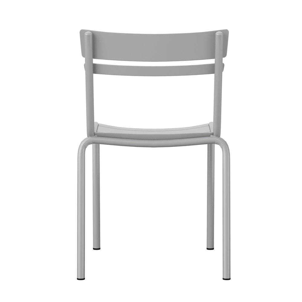 Modern Commercial Grade Indoor/Outdoor Armless Steel Stack Chair. Picture 8