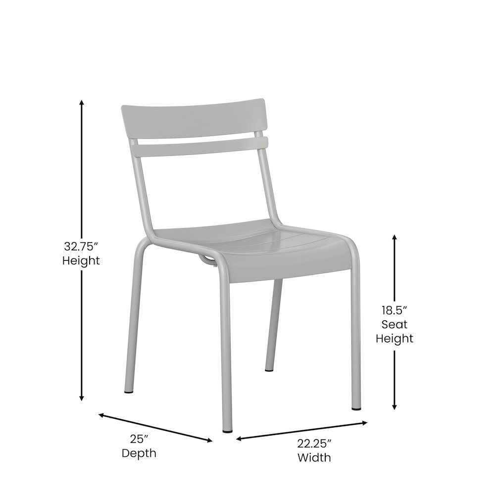 Modern Commercial Grade Indoor/Outdoor Armless Steel Stack Chair. Picture 5