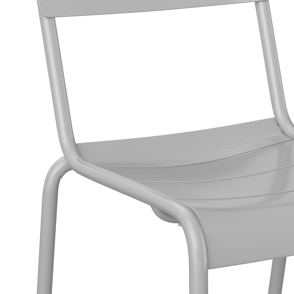 Modern Commercial Grade Indoor/Outdoor Armless Steel Stack Chair. Picture 9