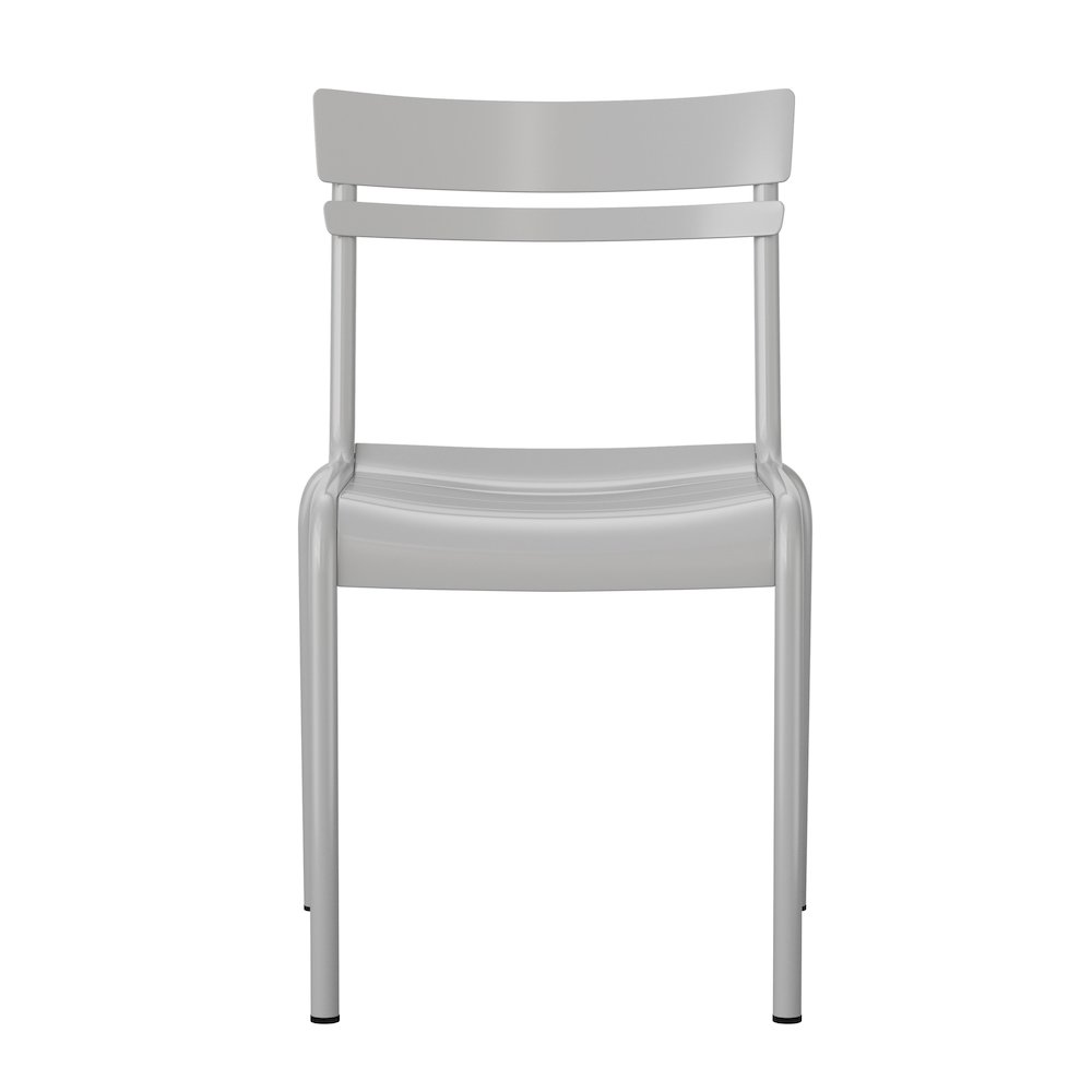 Modern Commercial Grade Indoor/Outdoor Armless Steel Stack Chair. Picture 11