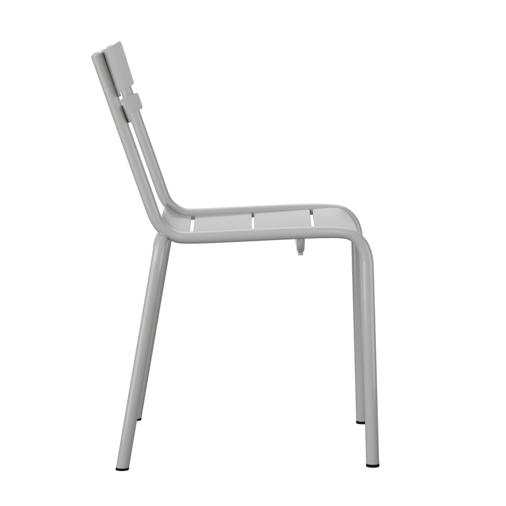 Modern Commercial Grade Indoor/Outdoor Armless Steel Stack Chair. Picture 10